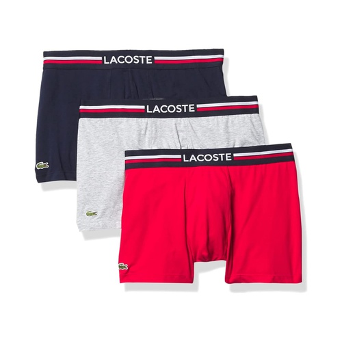 라코스테 Lacoste Mens Iconic Lifestyle 3 Pack Cotton Stretch Trunks