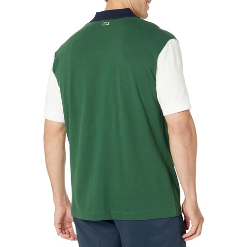 라코스테 Lacoste Short Sleeve Loose Fit Pique Graphic Polo Shirt