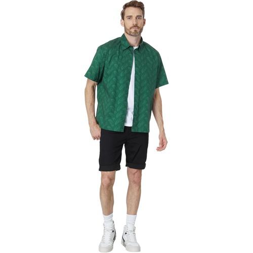라코스테 Lacoste Short Sleeve Relaxed Fit Button-Down Shirt