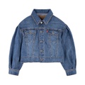 Levis Kids Pleated Sleeve Denim Trucker Jacket (Big Kids)