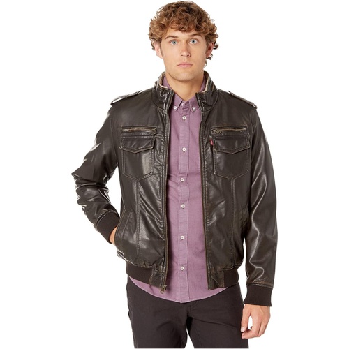 리바이스 Mens Levis Two-Pocket Military Bomber with Sherpa Lining