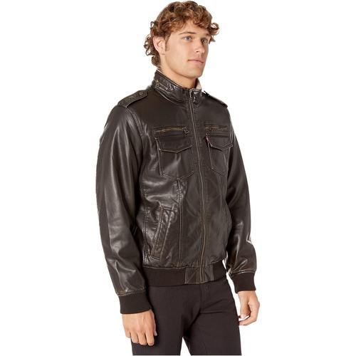 리바이스 Mens Levis Two-Pocket Military Bomber with Sherpa Lining