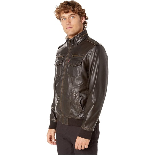 리바이스 Mens Levis Two-Pocket Military Bomber with Sherpa Lining