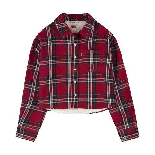 리바이스 Levis Kids Long Sleeve Sherpa Lined Flannel Top (Big Kids)