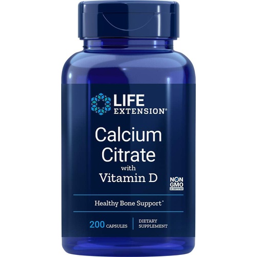  Life Extension Calcium Citrate with Vitamin D - Super Absorbable Bone Health D3 Calcium Supplement Pills for Men & Women - for Bones Density & Muscle Function - Gluten-Free, Non-GM