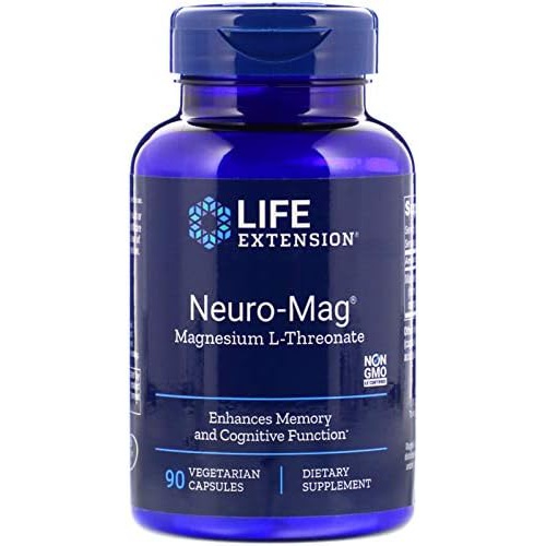  Life Extension Neuro-Mag Magnesium L-Threonate, 90 Vegetarian Capsules Ultra-Absorbable Magnesium - Memory, Focus & Overall Cognitive Performance Boost - Non-GMO, Gluten-Free