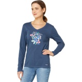 Life is Good The Answer Is Love Wildflowers Long Sleeve Crusher-Lite Vee