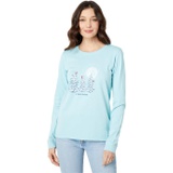 Life is Good Snowy Pines with Cardinals Long Sleeve Crusher Crew
