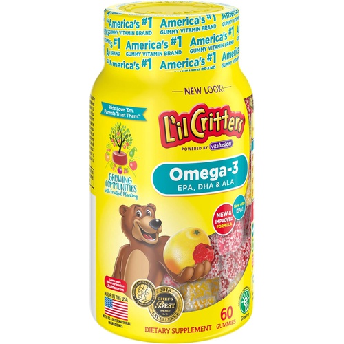  Lil Critters Omega-3 Vitamin Gummy Fish, 60 Count (pack of 3)