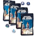 LuvyDuvy Freeze Dried Ice Cream Neapolitan Sandwich (Vanilla-Strawberry-Chocolate) and Space Sticker Party Bundle
