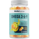 MAV NUTRITION Vegetarian Omega 3 6 9 Gummies for Adults with 50mg of DHA Support Brain, Joint & Heart Health for Women & Men No Fish Oil Natural Flavors Chewable Omega Supplements 60 Gummies