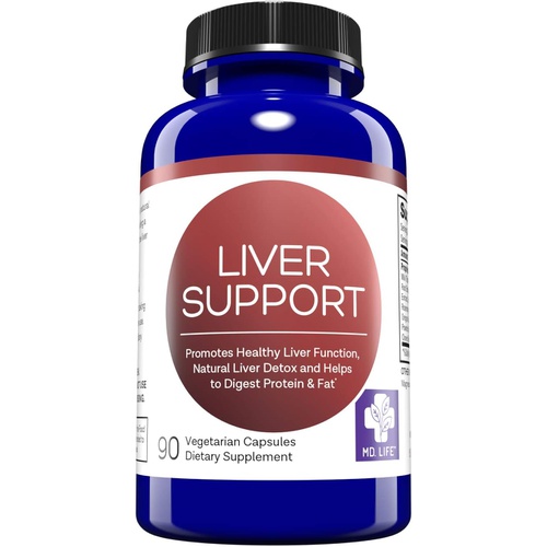  MD.LIFE Liver Support - Supplement With Artichoke, Dandelion, Milk Thistle & Proteolytic Enzymes - Plus Solarplast to Help Digest Proteins