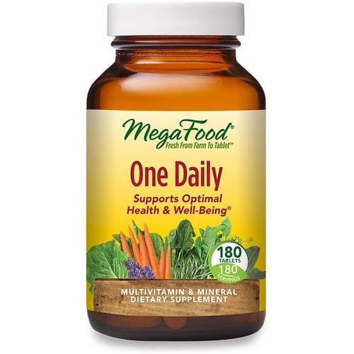  MegaFood One Daily - Supports Overall Health - Multivitamin with B Vitamins and Food Blend - Gluten-Free, Vegetarian, and Made without Dairy - 30 Tabs