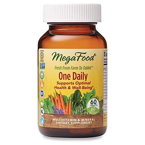  MegaFood One Daily - Supports Overall Health - Multivitamin with B Vitamins and Food Blend - Gluten-Free, Vegetarian, and Made without Dairy - 30 Tabs