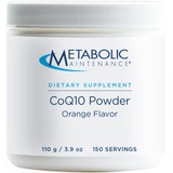 Metabolic Maintenance CoQ10 Powder - 100mg CoenzymeQ10 with Vitamin C, Orange Flavor Delicious Drink Mix-in - Antioxidant, Immune, Energy + Cardiovascular Support (100g / 150 Servi