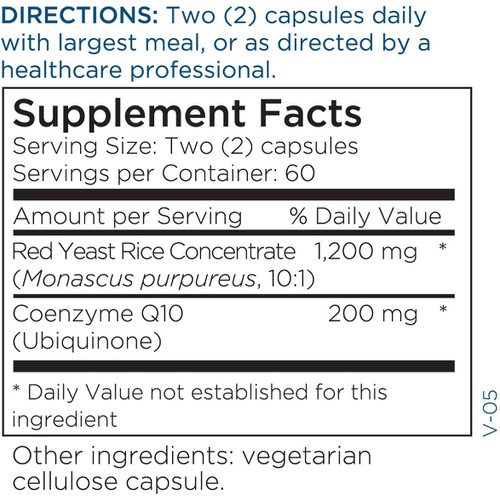  Metabolic Maintenance Red Yeast Rice with CoQ10 - 1200mg RYR + 200mg Coenzyme Q10 Supplement - Heart + Cardiovascular Support (120 Capsules)