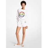 MICHAEL Michael Kors PRIDE Embellished Logo Organic Cotton Terry Shorts