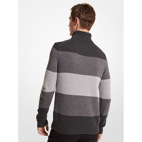 마이클코어스 Michael Kors Mens Striped Nylon Blend Turtleneck Sweater