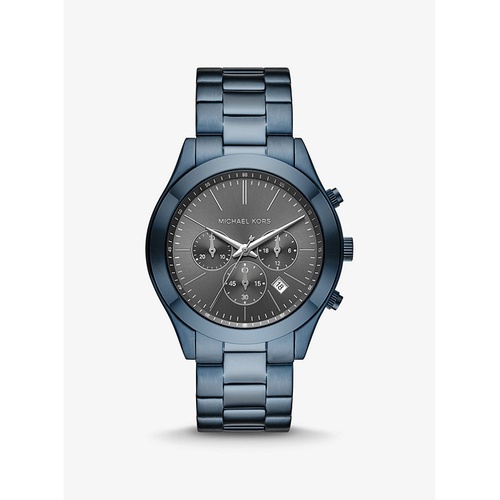 마이클코어스 Michael Kors Oversized Slim Runway Blue-Tone Watch