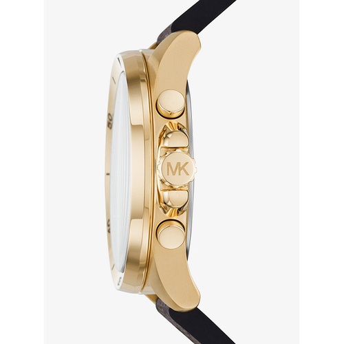 마이클코어스 Michael Kors Oversized Brecken Logo and Gold-Tone Watch