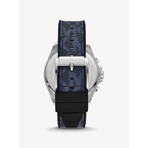 마이클코어스 Michael Kors Oversized Brecken Logo and Silver-Tone Watch