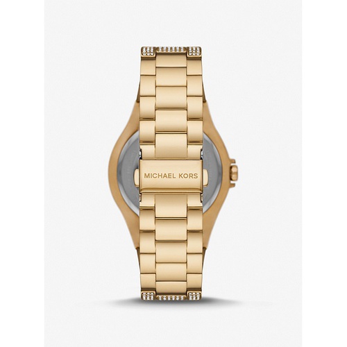 마이클코어스 Michael Kors Oversized Lennox Pave Gold-Tone Watch