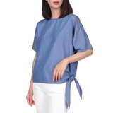 Womens Solid Side Tie Top