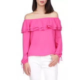 Ruffle Off The Shoulder Peasant Blouse