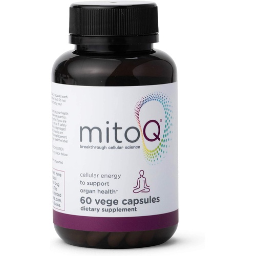  MitoQ Advanced CoQ10 Ubiquinol Supplement, Antioxidant Support for Mitochondria, Organ Health, Healthy Aging, and Cellular Energy (60 Veggie Capsules)