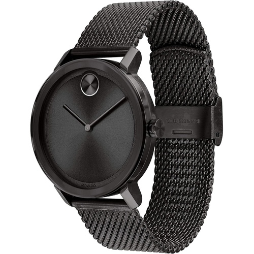  Movado Mens Swiss Quartz Watch with Stainless Steel Strap, Black, 21 (Model: 3600562)