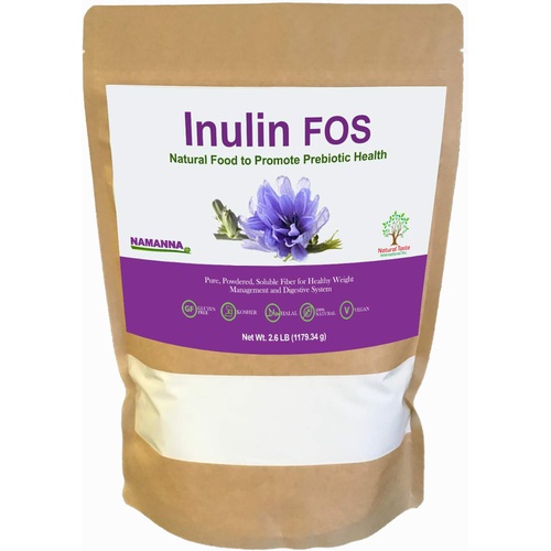  NAMANNA Pure Inulin FOS Powder (1.18 kg 2.6 lb 41.6 oz)  Natural Fiber from Chicory Root, Prebiotic Intestinal Support, Digestive Health Promoting, Unflavored