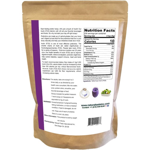  NAMANNA Pure Inulin FOS Powder (1.18 kg 2.6 lb 41.6 oz)  Natural Fiber from Chicory Root, Prebiotic Intestinal Support, Digestive Health Promoting, Unflavored