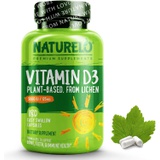 NATURELO Vitamin D - 5000 IU - Plant Based from Lichen - Natural D3 Supplement for Immune System, Bone Support, Joint Health - High Potency - Vegan - Non-GMO - Gluten Free - 180 Ca