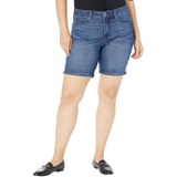 NYDJ Plus Size Ella Shorts with Sideseam Slits in Bluewell