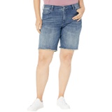 NYDJ Plus Size Plus Size Boyfriend Shorts Frayed Hems in Caliente