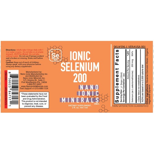  Nano Ionic Minerals - Ionic Selenium 200-2oz Glass Bottle