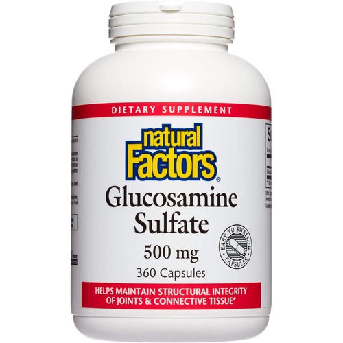  Natural Factors, Glucosamine Sulfate, Supports Healthy Joint Mobility, Cartilage and Connective Tissue, 360 Capsules