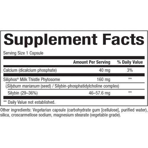  Natural Factors HerbalFactors Premium Milk Thistle, Liver Health Formula, 60 Capsules