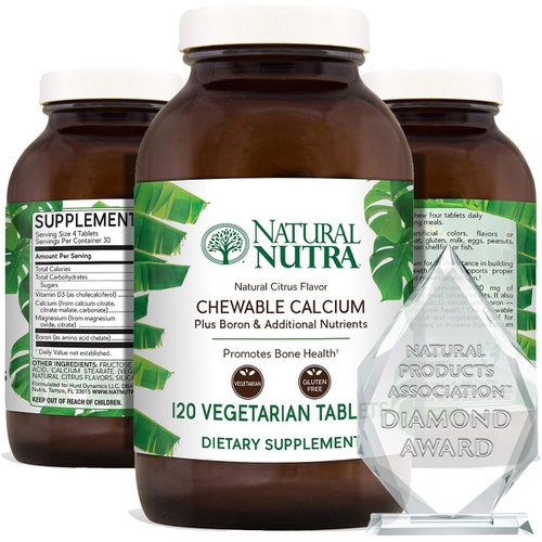  Natural Nutra Calcium Citrate with Vitamin D3, Supplement for Bone Strength, Health and Osteoporosis, Promotes Muscle Movements, Boosts Heart Health, Strengthen Bone Density, 120 T
