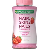 Natures Bounty Vitamin Biotin Optimal Solutions Hair, Skin and Nails Gummies, 200 Count