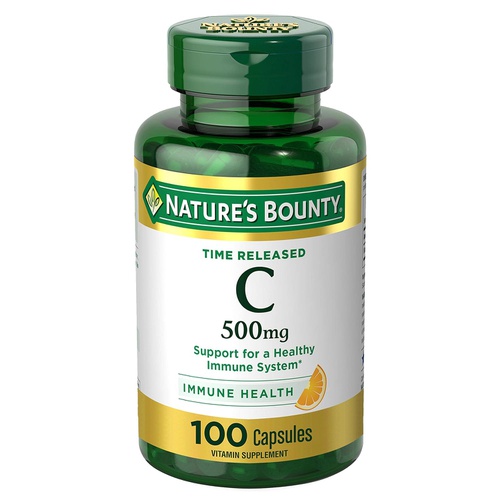  Natures Bounty Vitamin C, Immune Support, 500mg, Capsules, 100 Ct