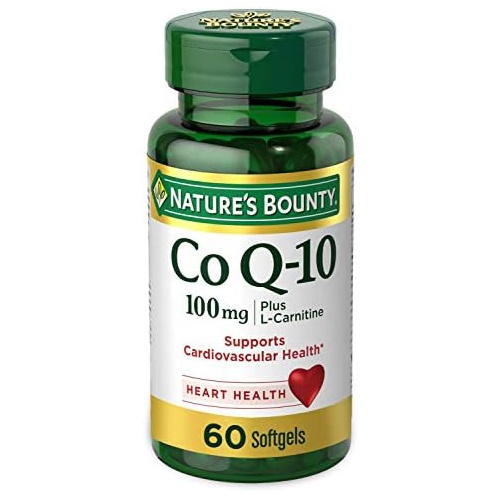  CoQ10 by Natures Bounty, Dietary Supplement, Supports Heart Health, 100mg Plus L-Carnitine, 60 Softgels