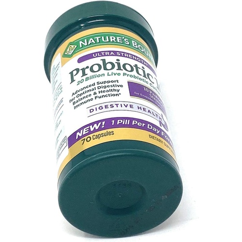  Natures Bounty Ultra Strength Probiotic 10, Support for Digestive, Immune and Upper Respiratory Health, 70 Capsules