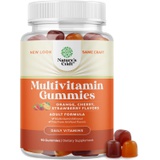 Natures Craft Multivitamin Gummies for Women & Men with the Perfect Blend of Vitamin A C D E B 12 & Zinc Biotin - Gummy Vitamins for Adults to Improve Immunity & Hair Growth - 90 Halal Gluten &