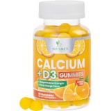 Natures Nutrition Sugar Free Chewable Calcium Gummies with Vitamin D3 - Premium Calcium & Vitamin D Gummy Chews for Bone & Teeth Health & Immue Support - Non-GMO, Orange Flavor, Natures Supplement -