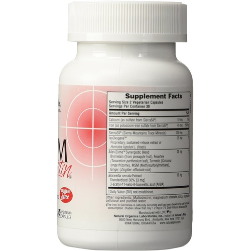  NaturesPlus Ultra InflamActin - Natural Anti-Inflammatory Supplement with Turmeric, Bromelain, MSM, Boswellia & Ginger - 60 Vegetarian Capsules (30 Servings)