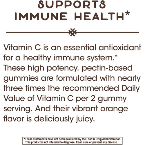 Natures Way Nature’s Way Vitamin C Gummies, For Immune Health, 250 mg per Serving, Orange Flavored, 120 Gummies