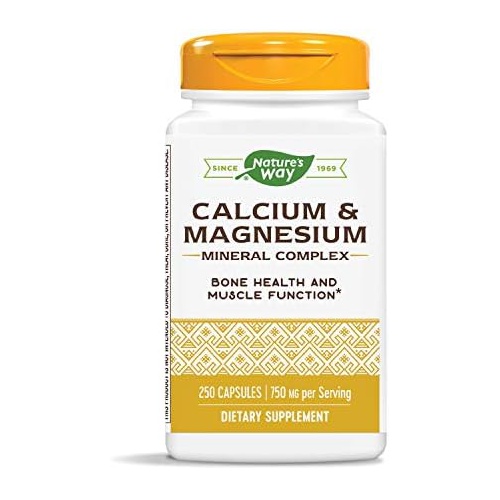  Natures Way Calcium & Magnesium Mineral Complex, 750 mg per serving, 250 Capsules