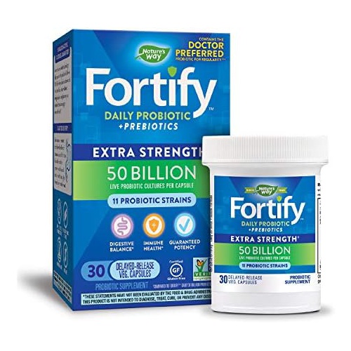  Natures Way Nature’s Way Fortify Daily Probiotic, 50 Billion Live Cultures, 10 Strains, 30 Count