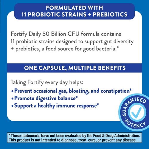  Natures Way Nature’s Way Fortify Daily Probiotic, 50 Billion Live Cultures, 10 Strains, 30 Count